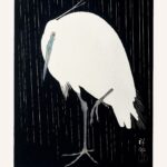 Ohara Koson Egret in the rain