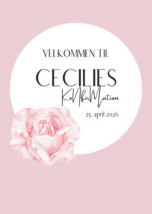 Velkomstplakat konfirmation/rose