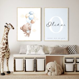 Bamse ballon lyseblå SÆT