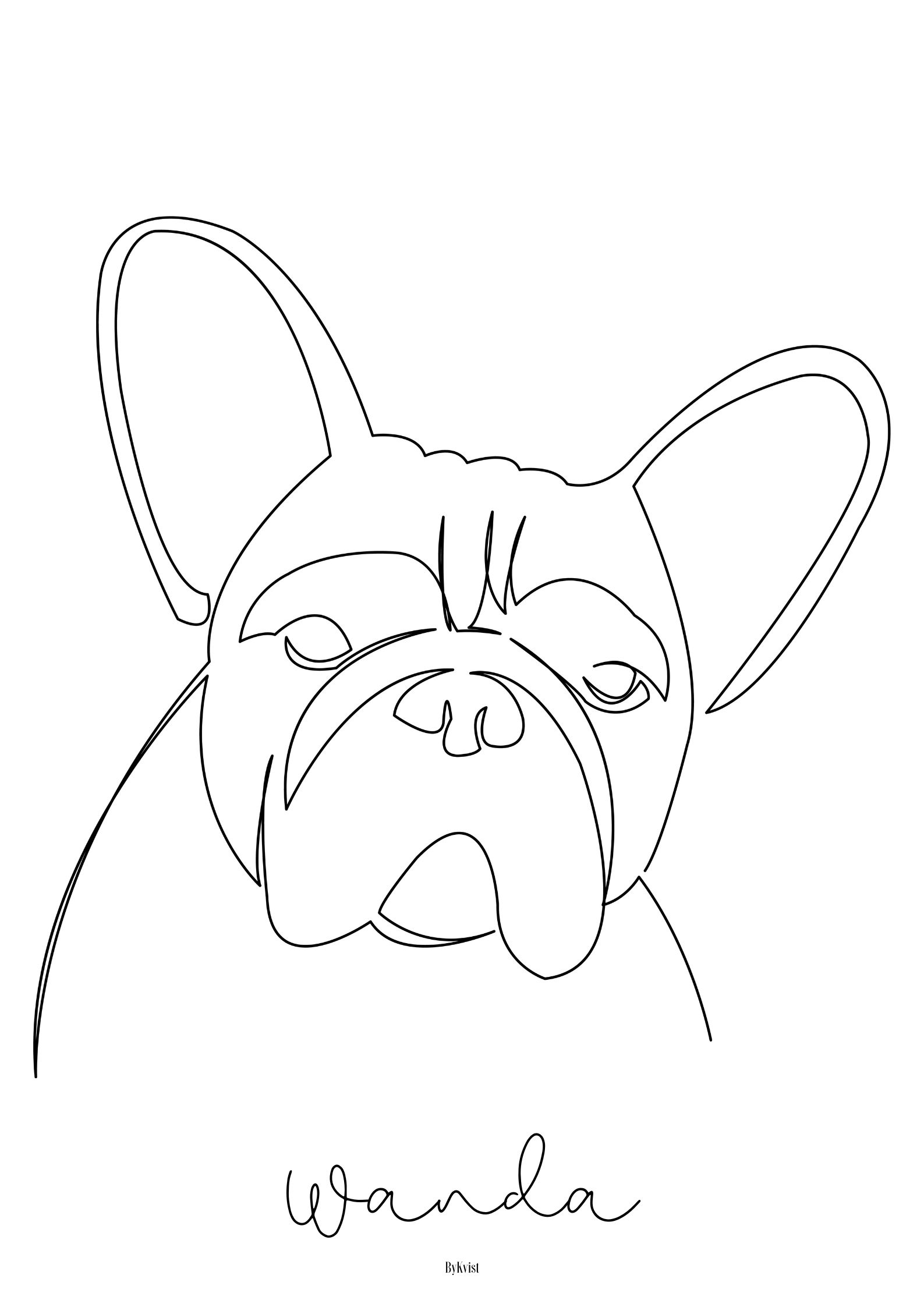 Kopi af Plakat – design uden navn (2) Plakat med en fransk bulldog