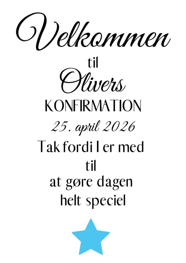 Velkomstplakat Konfirmation Stjerne V lg Mellem Flere Farver ByKvist velkomstplakat-konfirmation-stjerne-v-lg-mellem-flere-farver-bykvist
