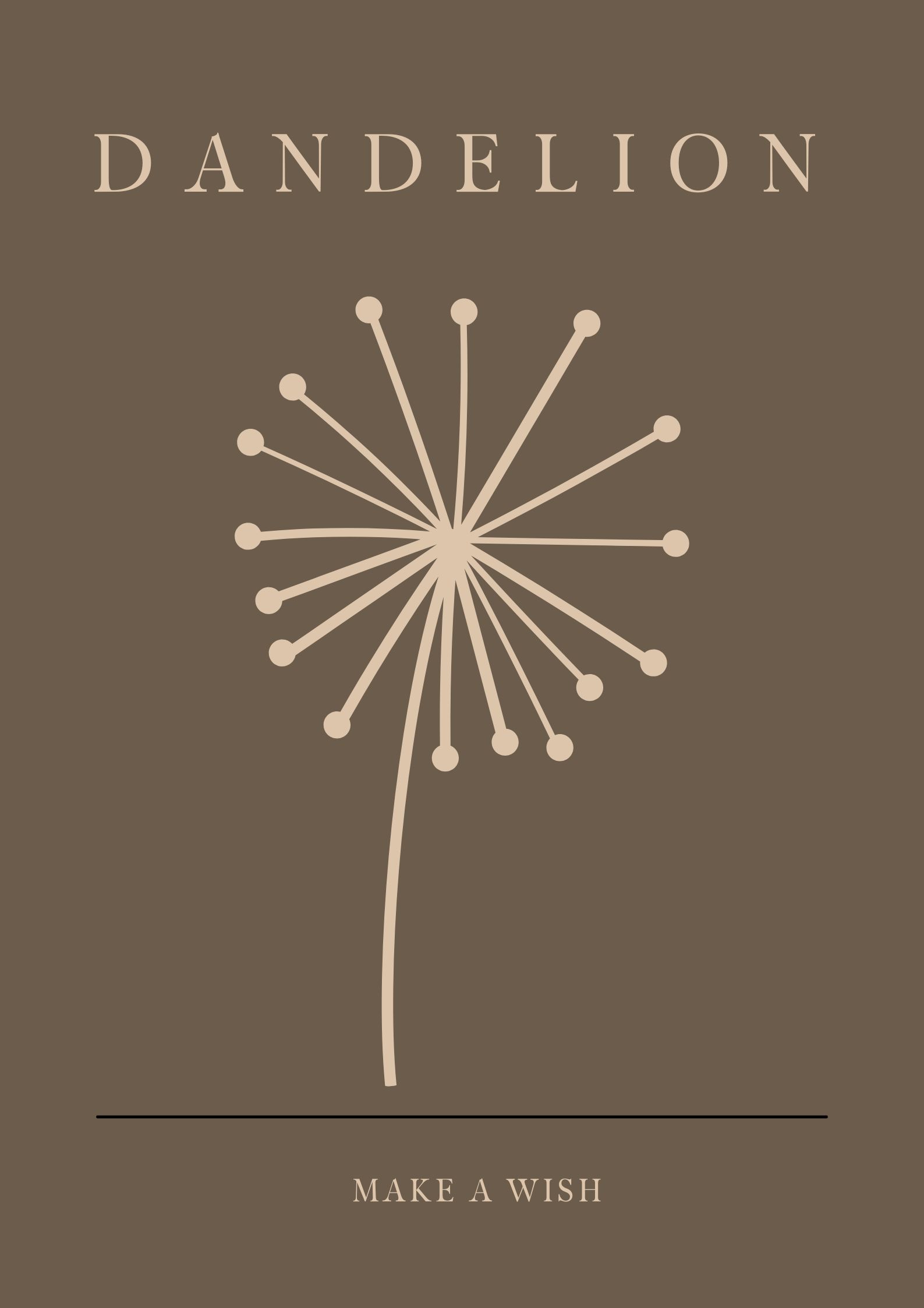 Dandelion brun Mælkebøtte plakat