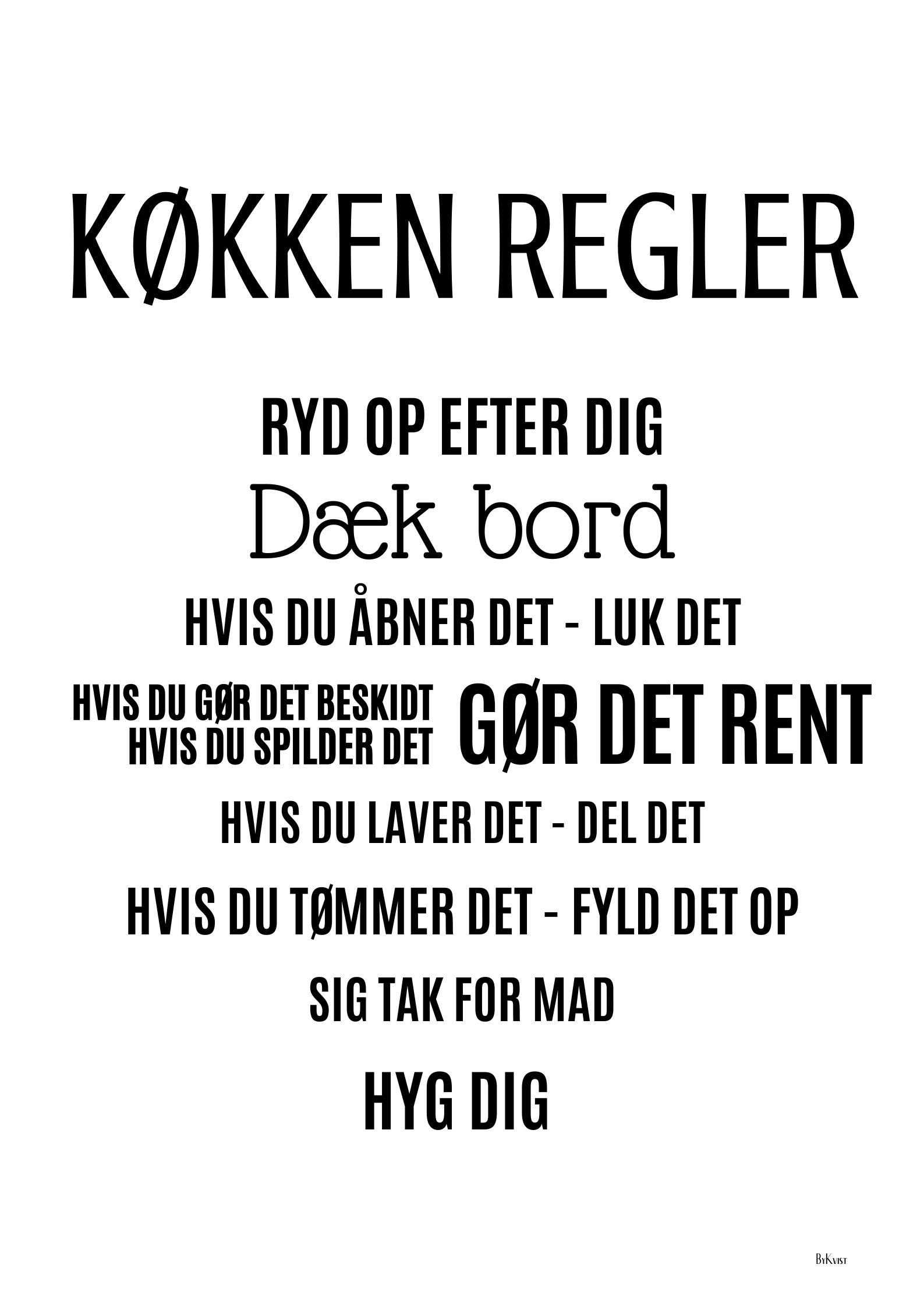 Køkken regler