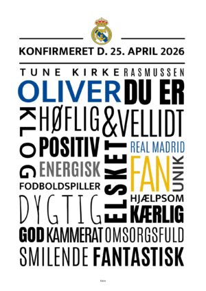 Personlig konfirmandplakat/real madrid