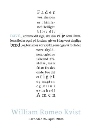 Fadervor personlig hvid/lyseblå plakat