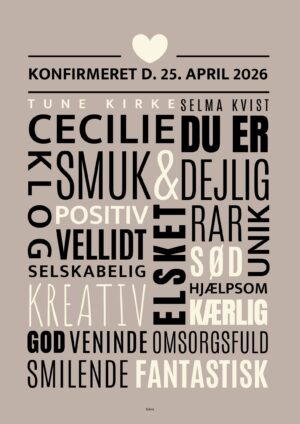 Personlig konfirmandplakat/beige No2