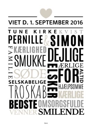 Personlig bryllupsplakat No1