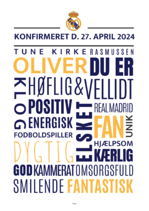 Personlig konfirmandplakat/real madrid