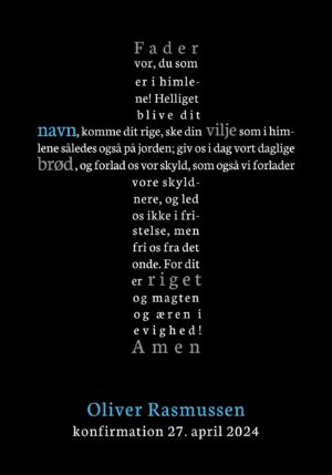 Fadervor konfirmationsplakat/blå No2