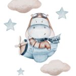 Cute flodhest Børneplakat