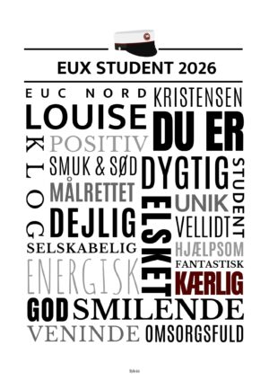 EUX personlig studenterplakat/pige