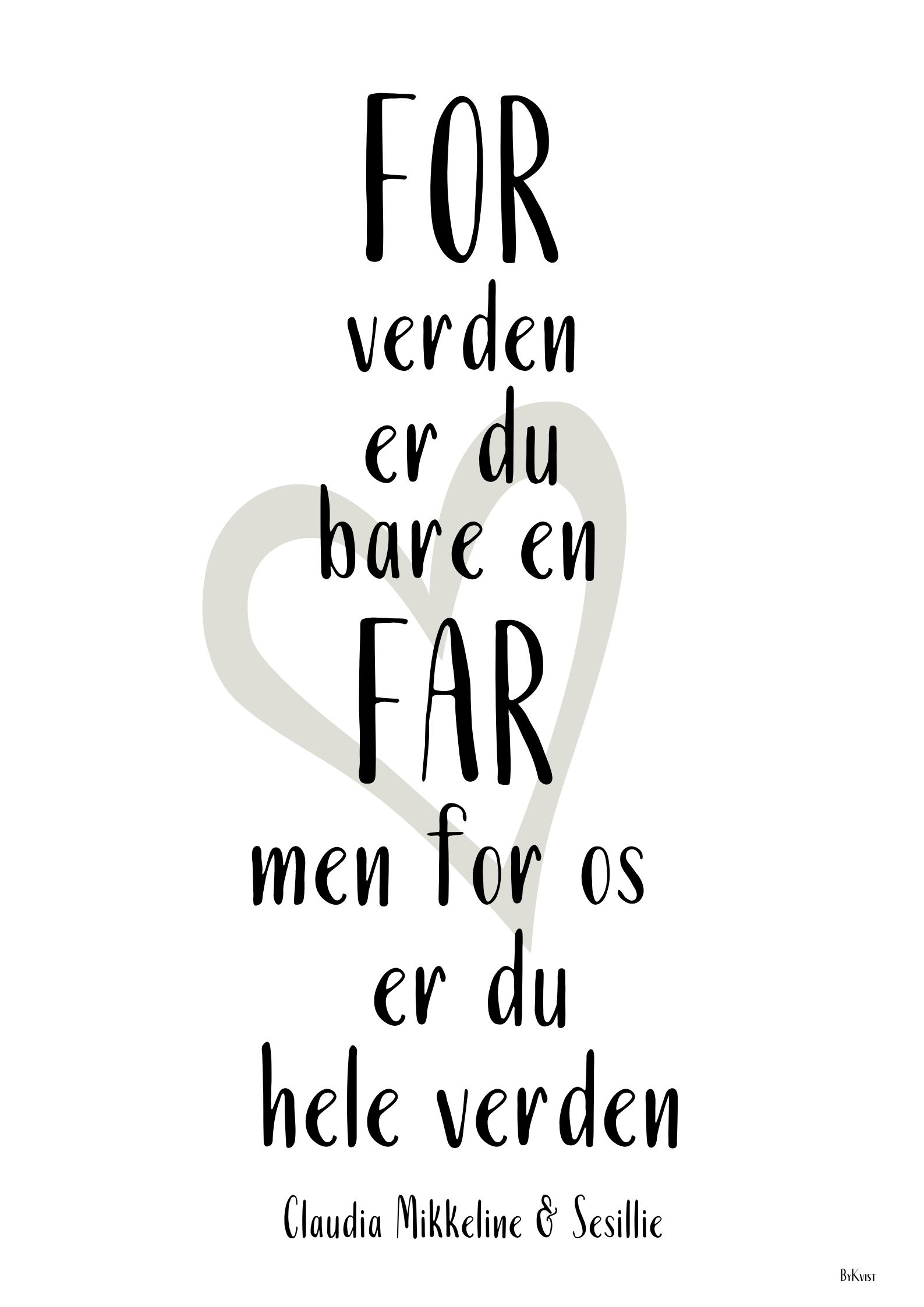 Kopi af Kopi af For verden mor flere Far plakat