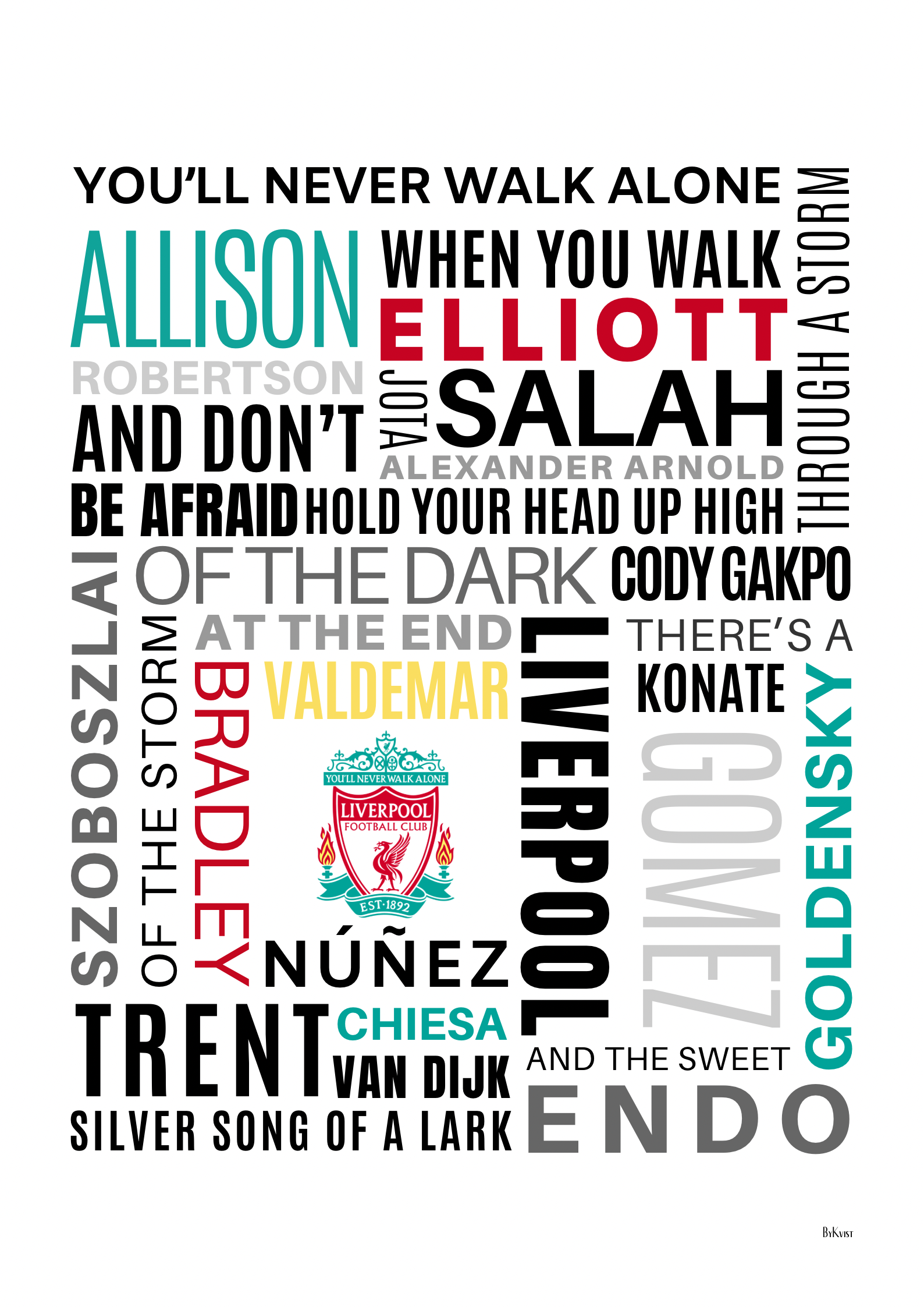 Liverpool personlig korrekt (50 x 70 cm) (42 x 59.4 cm) (70 x 100 cm) (42 x 59.4 cm)