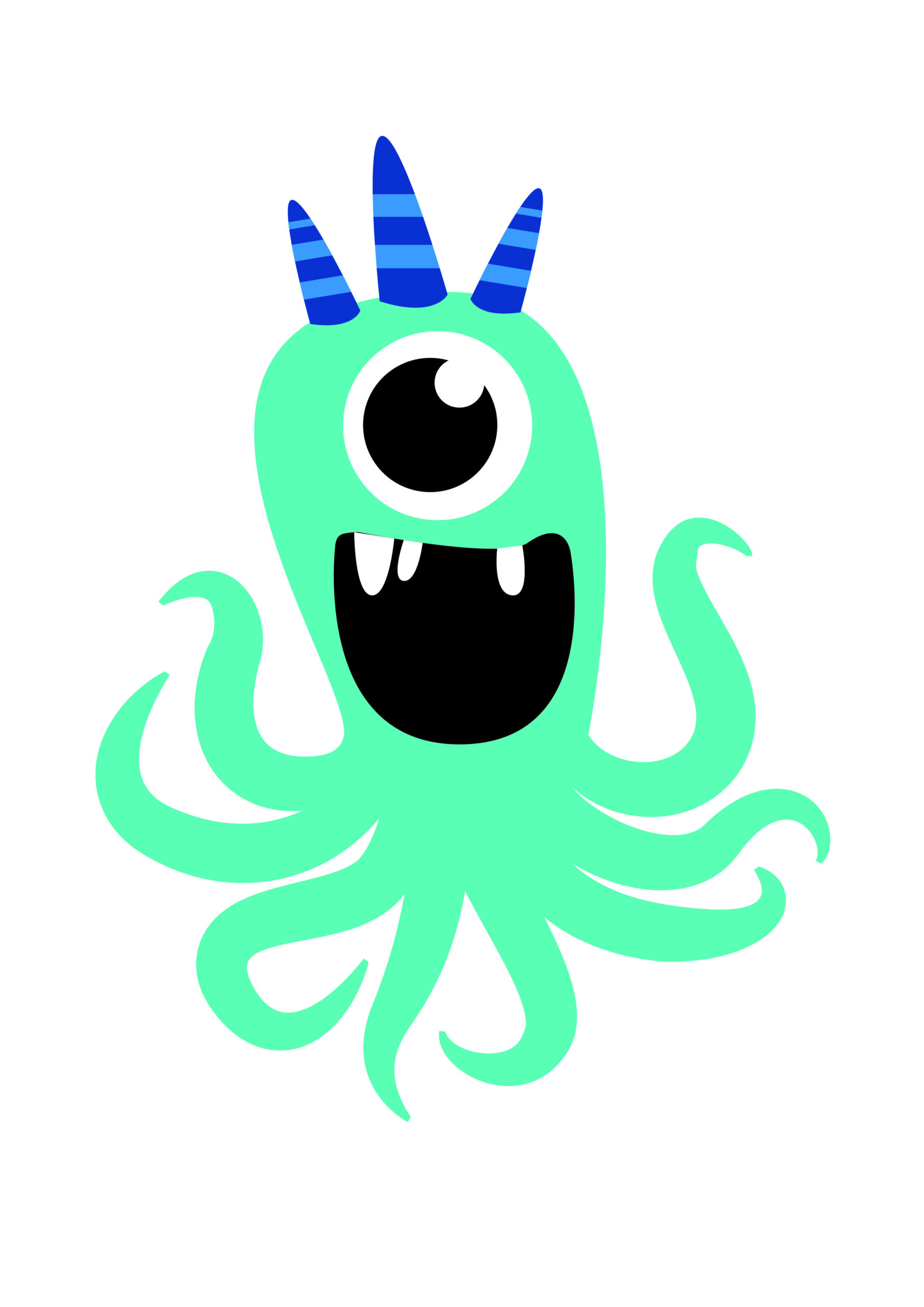 Monsters 6 white background_A4-04 Monster plakat