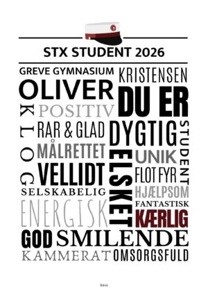 STX personlig studenterplakat/dreng
