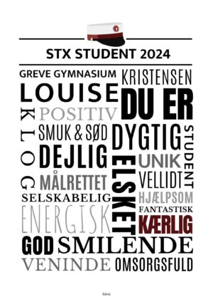 STX personlig studenterplakat/pige