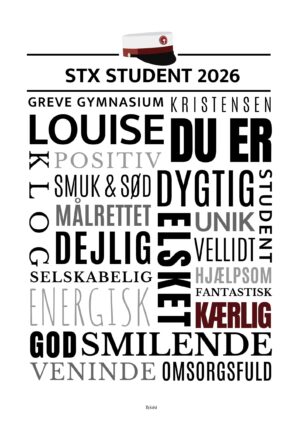 STX personlig studenterplakat/pige