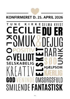 Personlig konfirmandplakat/beige