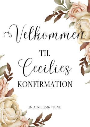 Velkomstplakat konfirmation/blomst No2