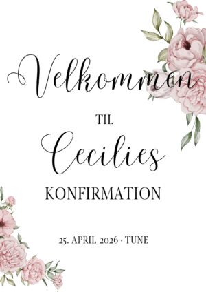 Velkomstplakat konfirmation/blomst No2