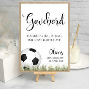 Gavebordsplakat konfirmation/fodbold