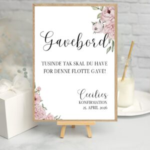 Gavebordsplakat konfirmation/blomst No1