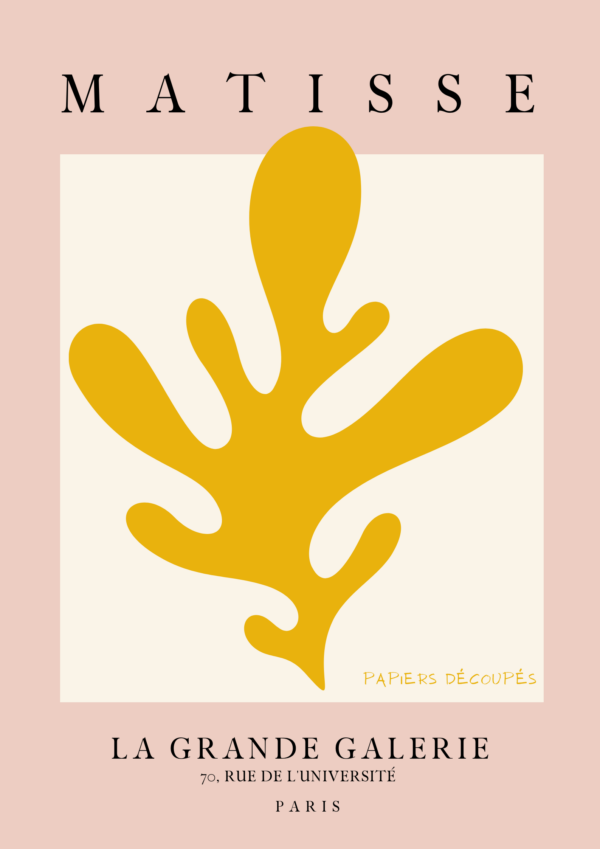 Matisse plakat gul og lyserød