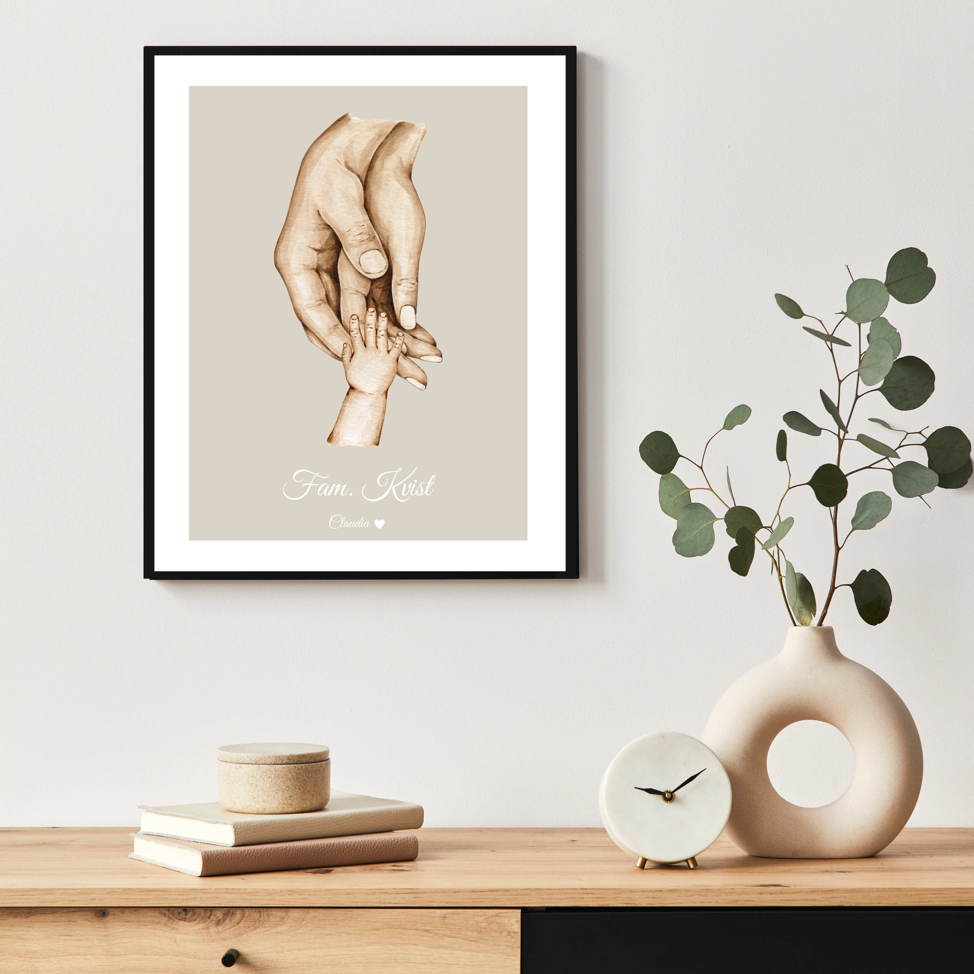 Design uden navn Plakat med familiens hænder