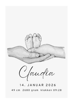 Baby Feet lysegrå plakat