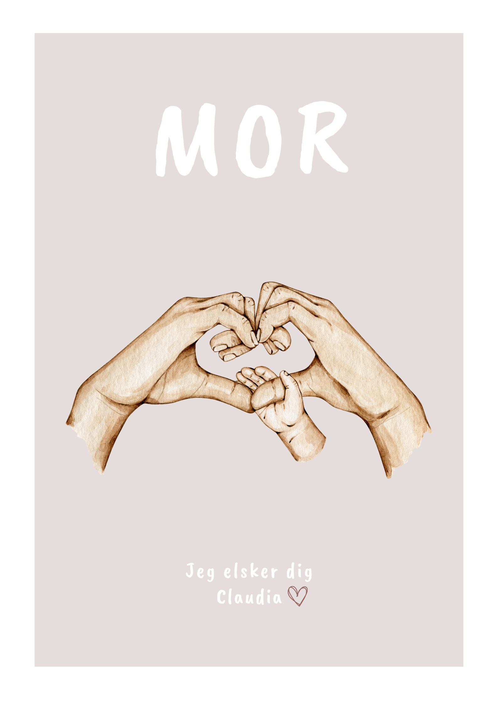 Mor hjerte 1 barn Mors dag plakat