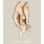 Familie 2 hænder sand Plakat med familiens hænder