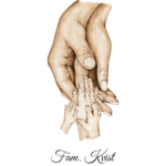 Plakat med familiens hænder