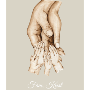 Plakat med familiens hænder