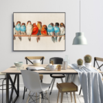 Design uden navn (93) Farverig plakat med fugle
