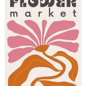 RETRO FLOWER MARKET Retro plakat