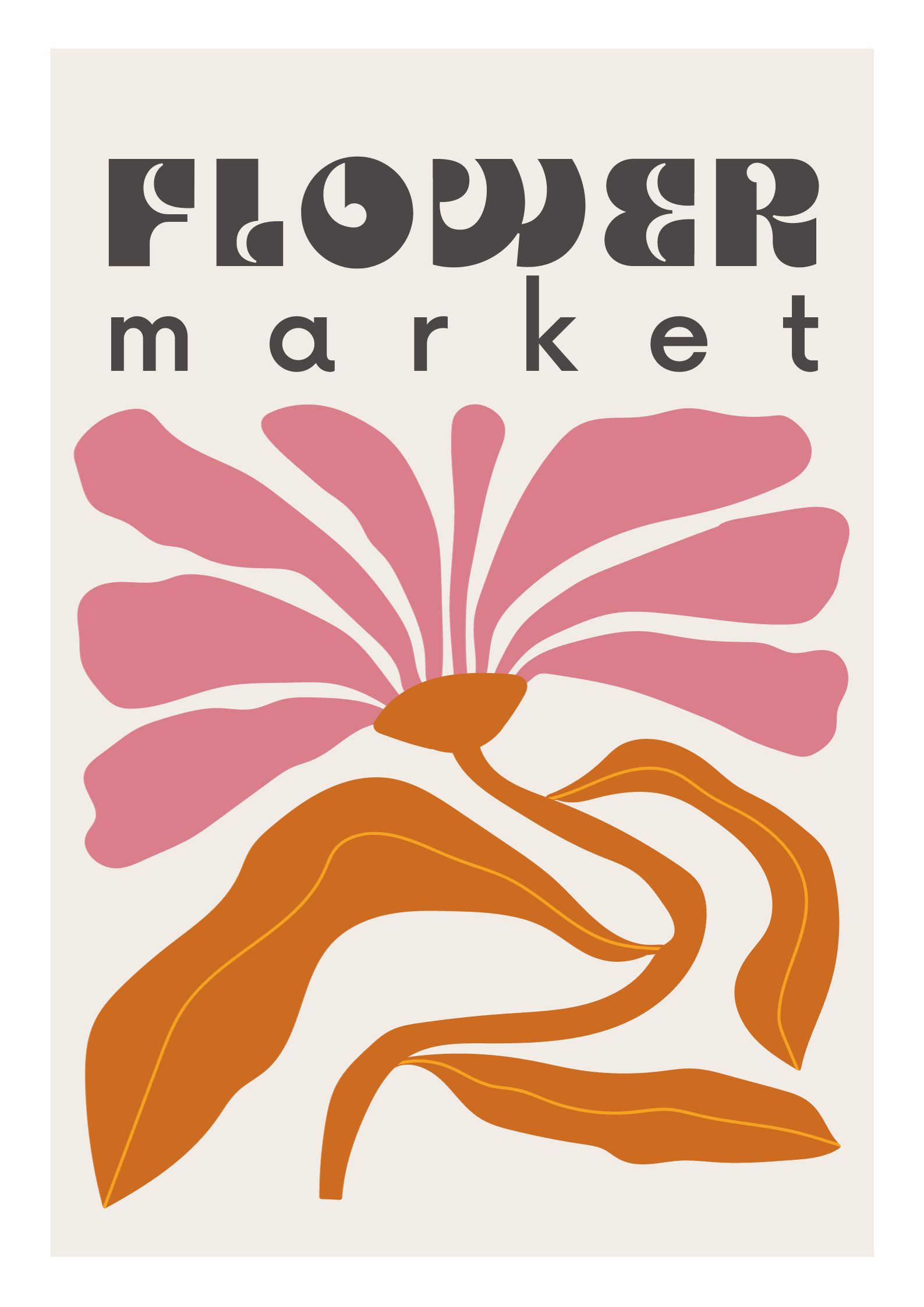 RETRO FLOWER MARKET Retro plakat