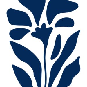 BLÅ BLOMST Abstrakt blomster plakat