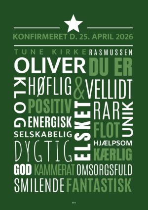 Personlig konfirmandplakat/grøn No2