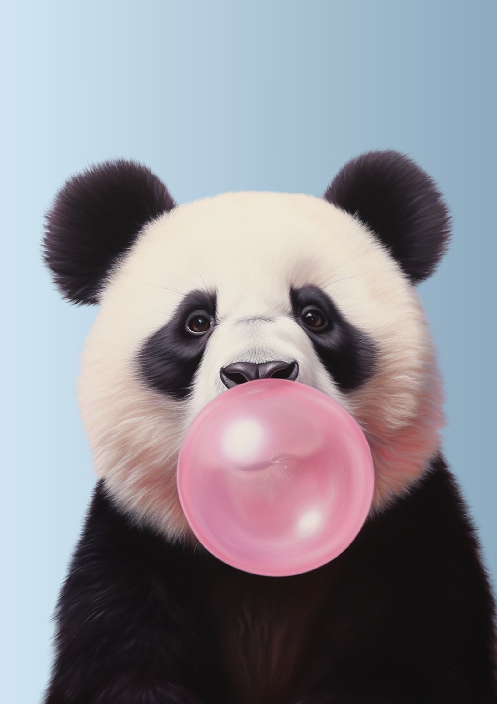 Bubblegum Panda Lyseblå Plakat Bykvist