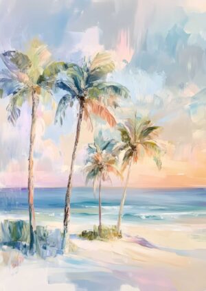 Palm Tree Sunset plakat
