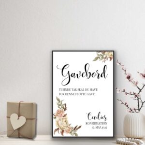 Gavebordsplakat konfirmation/blomst No3