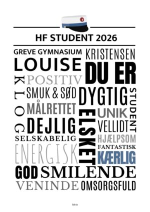 HF personlig studenterplakat/pige