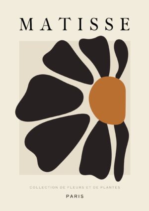 Floral Black and Orange No1