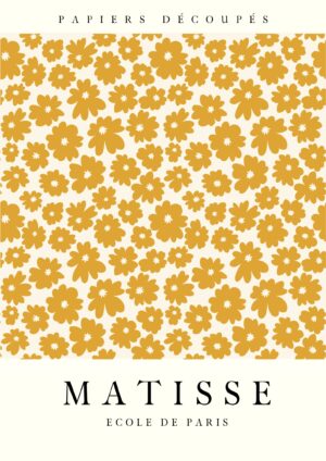 Papiers decoupes/yellow flower plakat