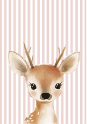 Deer striped plakat