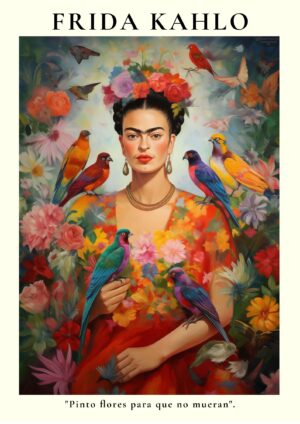 Frida with Flowers plakat