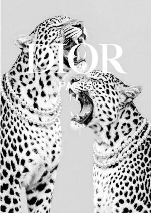 Dior Grey Leopard Plakat
