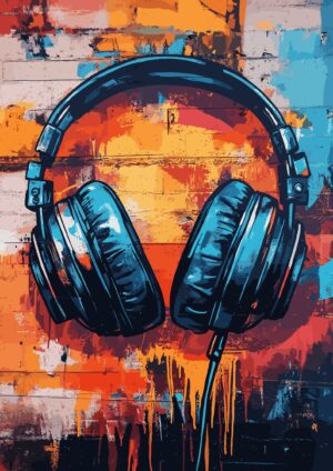 Headset Graffiti plakat
