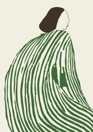 Green striped dress No2 Plakat