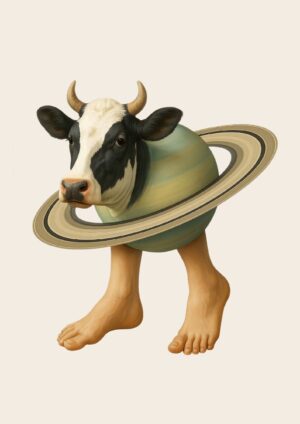 Brainrot La Vaca Saturno Saturnita plakat